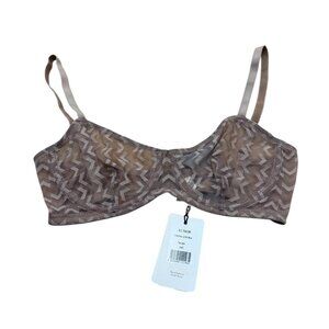 Else Lingerie Electra Underwire Bra Nude Sheer Mesh 34C Minimalist Luxury